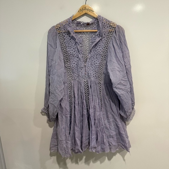 Free People One Karma Lace Long Sleeve Mini Dress - Picture 6 of 13